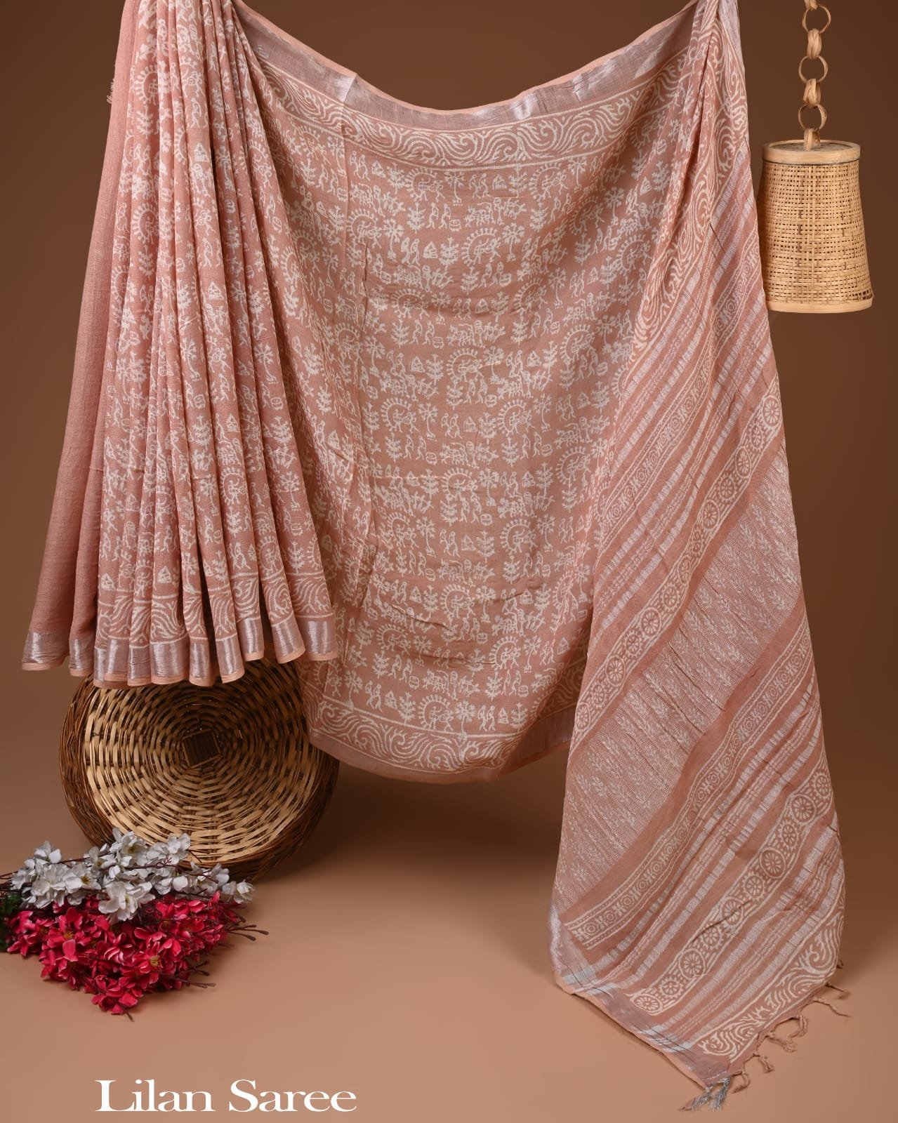 Cotton Linen Printed Saree