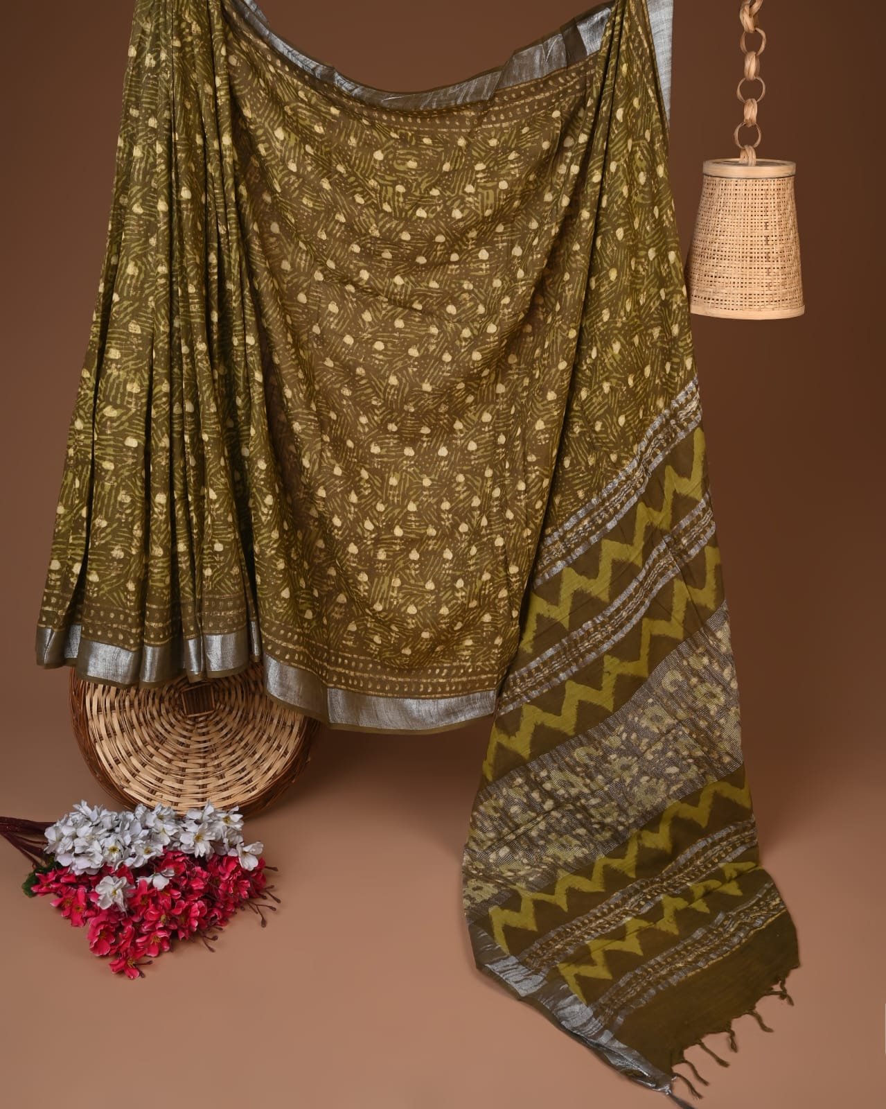 Cotton Linen Printed Saree