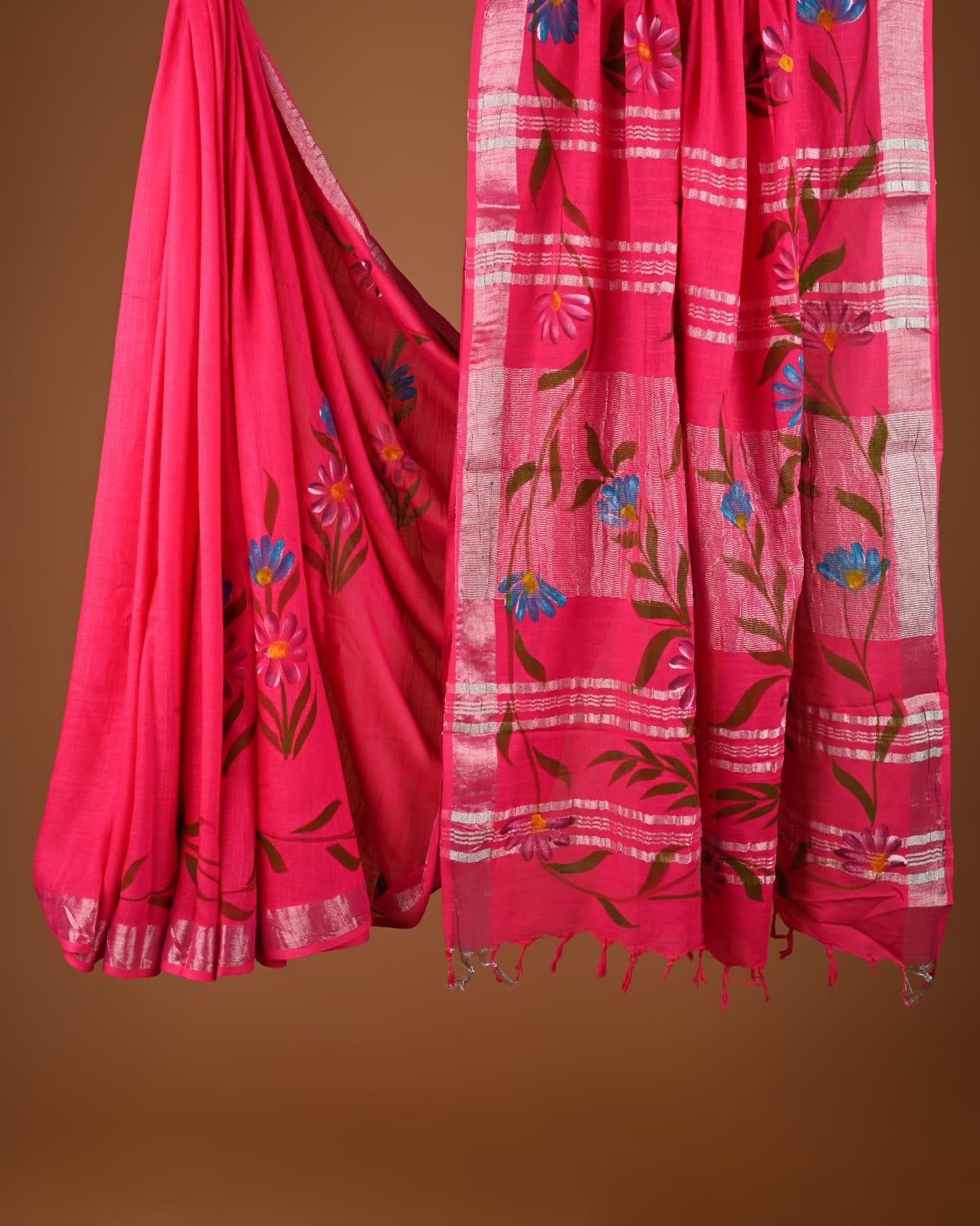 Cotton Linen Printed Saree