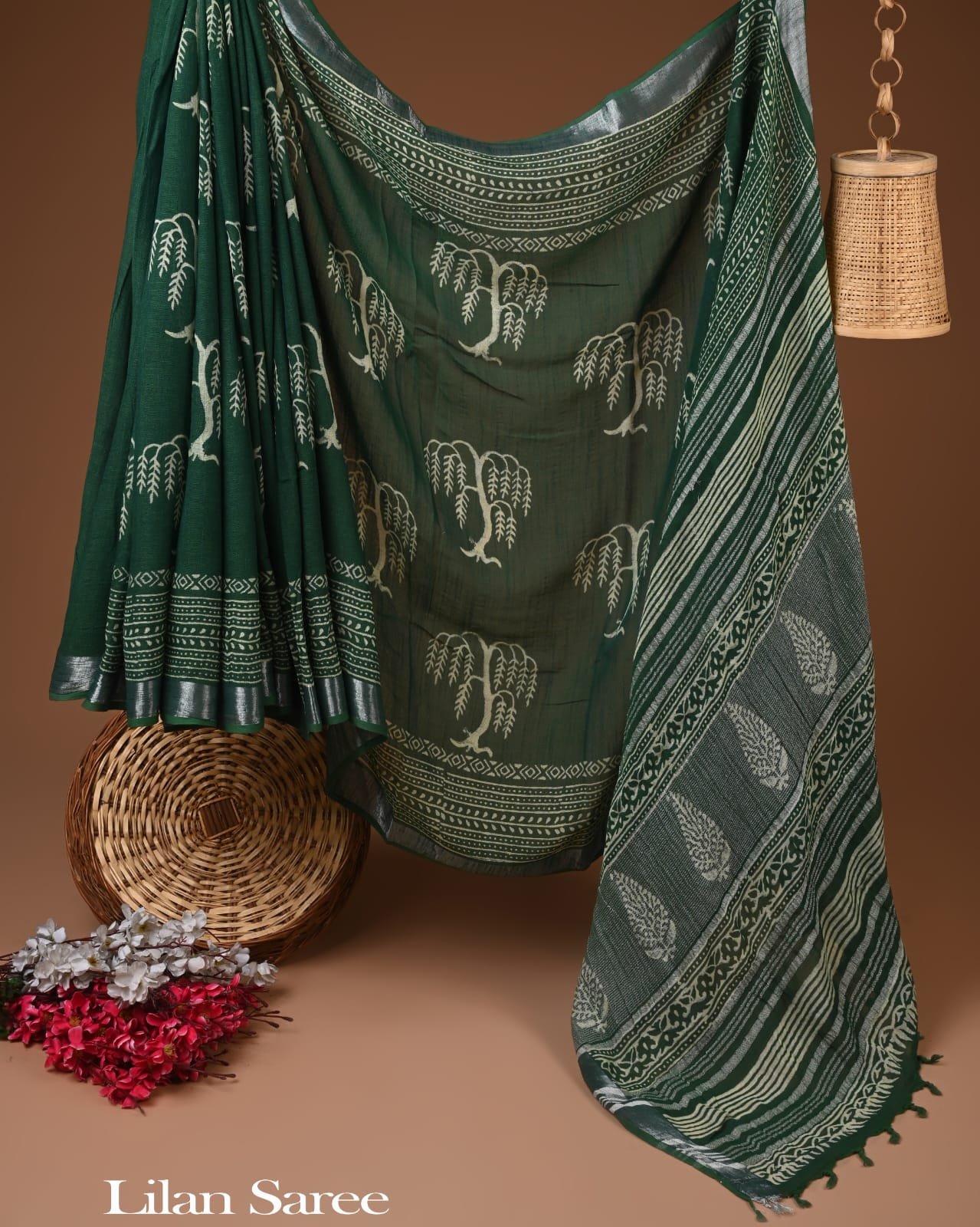 Cotton Linen Printed Saree