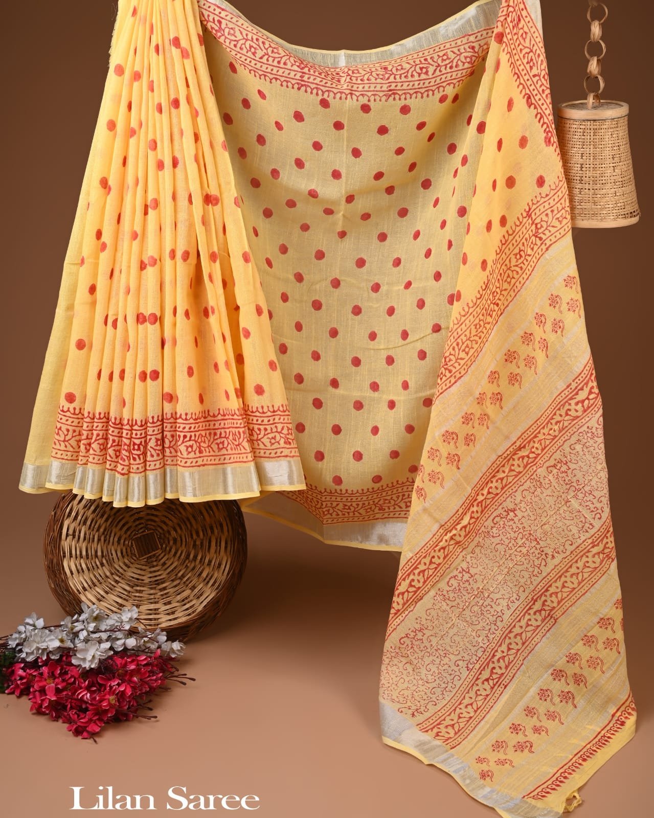 Cotton Linen Printed Saree