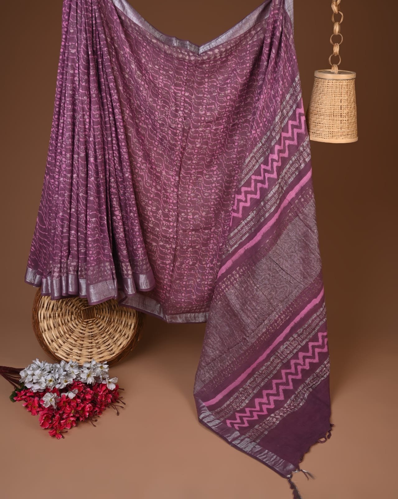 Cotton Linen Printed Saree