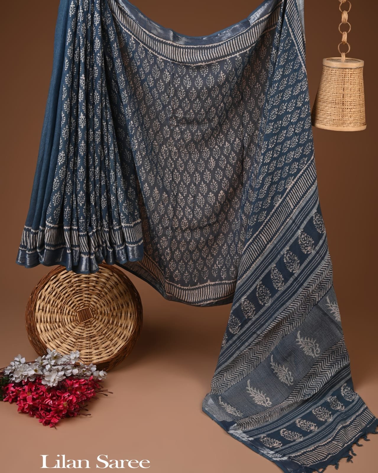 Cotton Linen Printed Saree