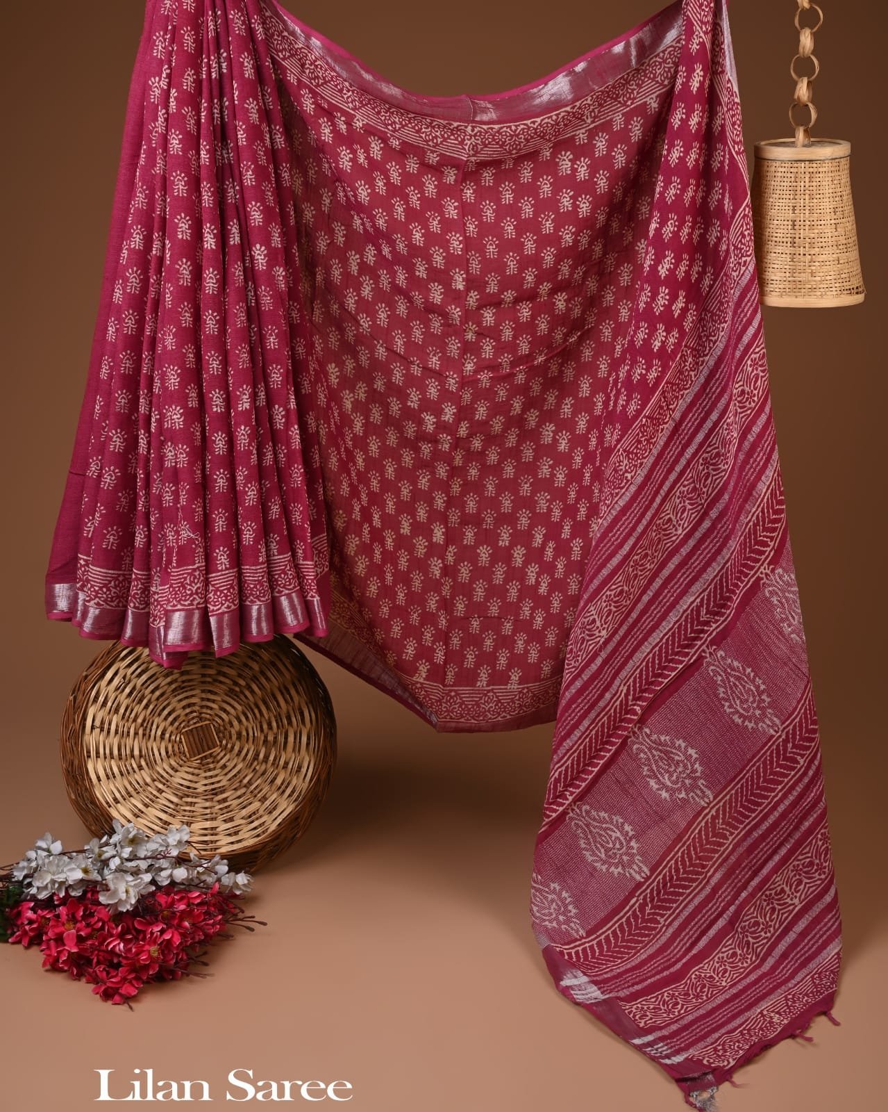 Cotton Linen Printed Saree