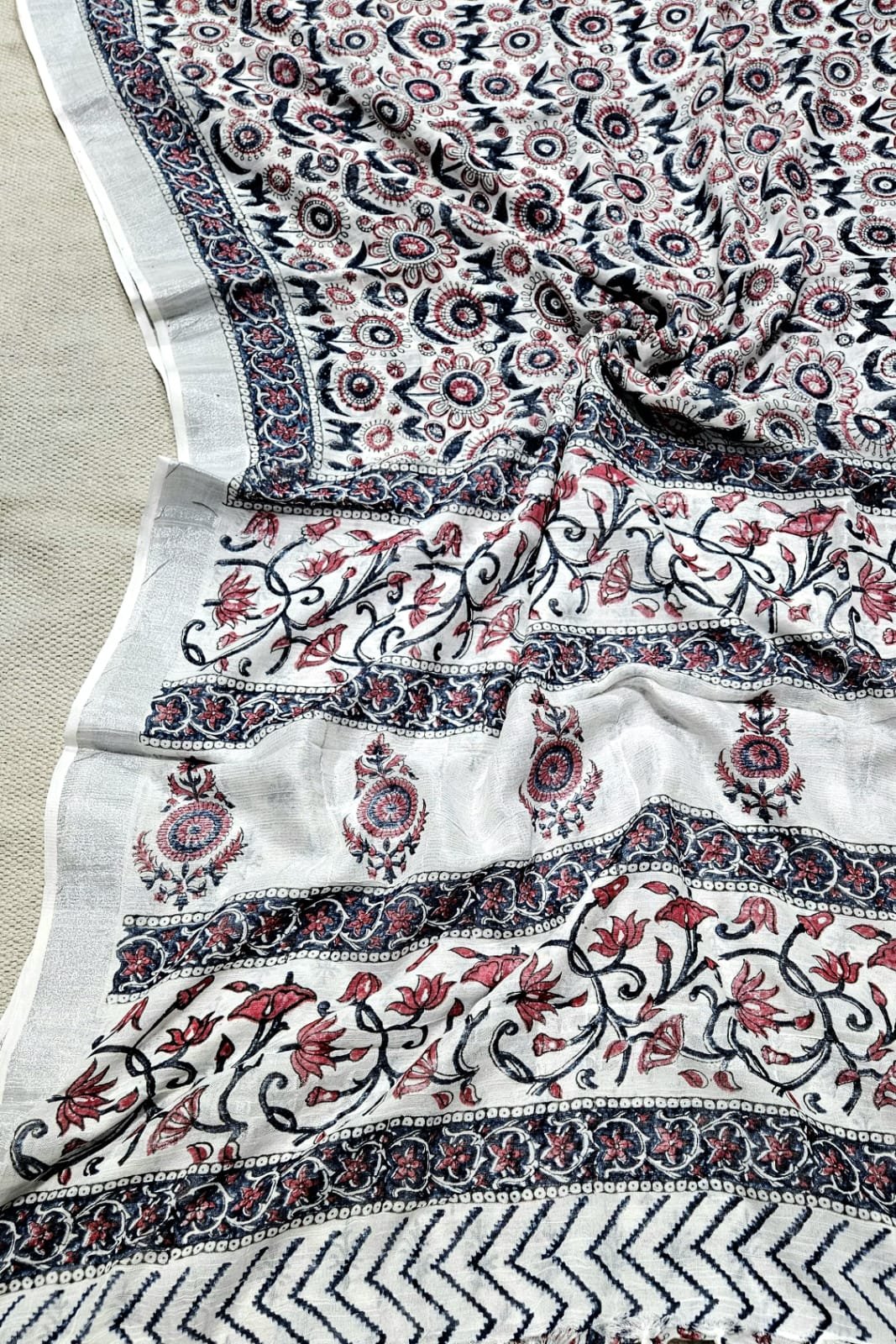 Cotton Linen Printed Saree