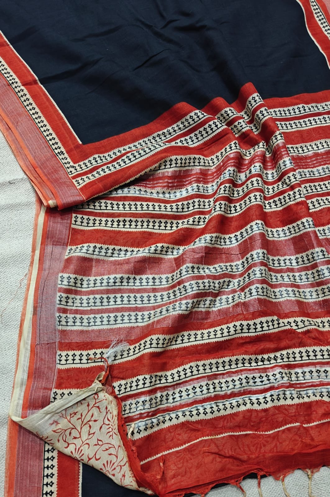Cotton Linen Printed Saree