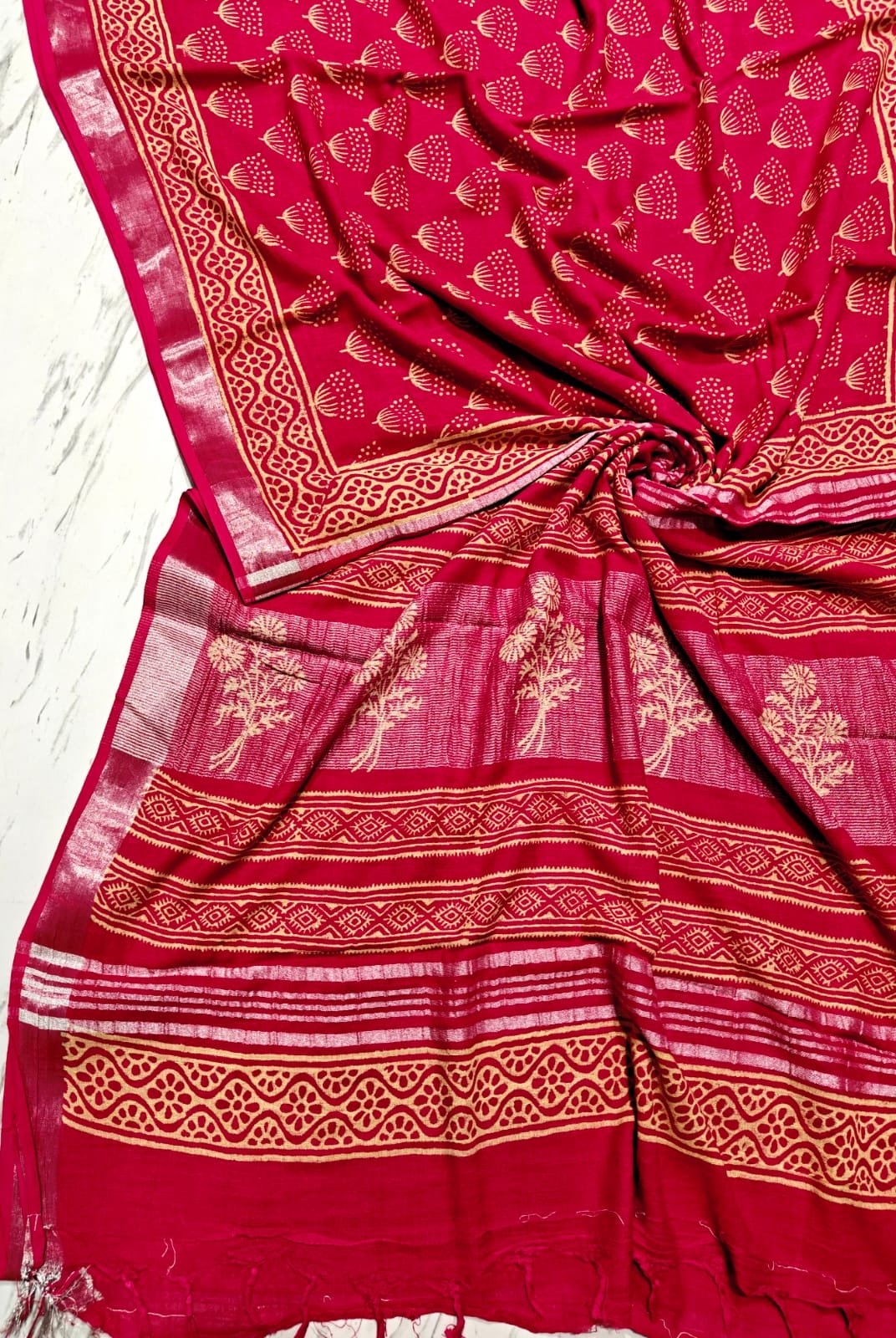 Cotton Linen Printed Saree