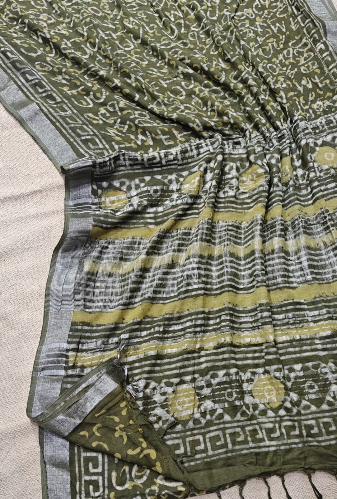 Cotton Linen Printed Saree