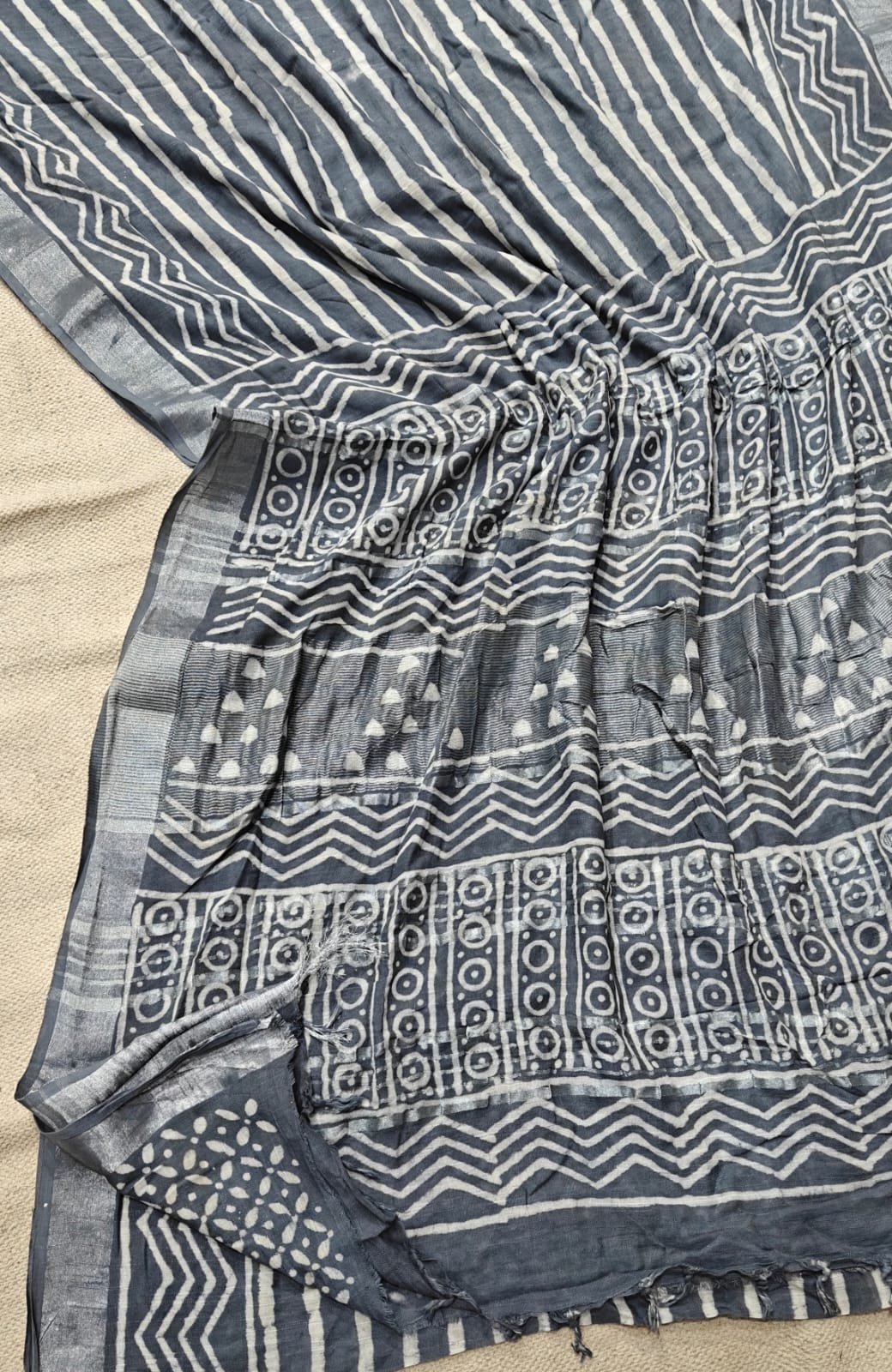 Cotton Linen Printed Saree