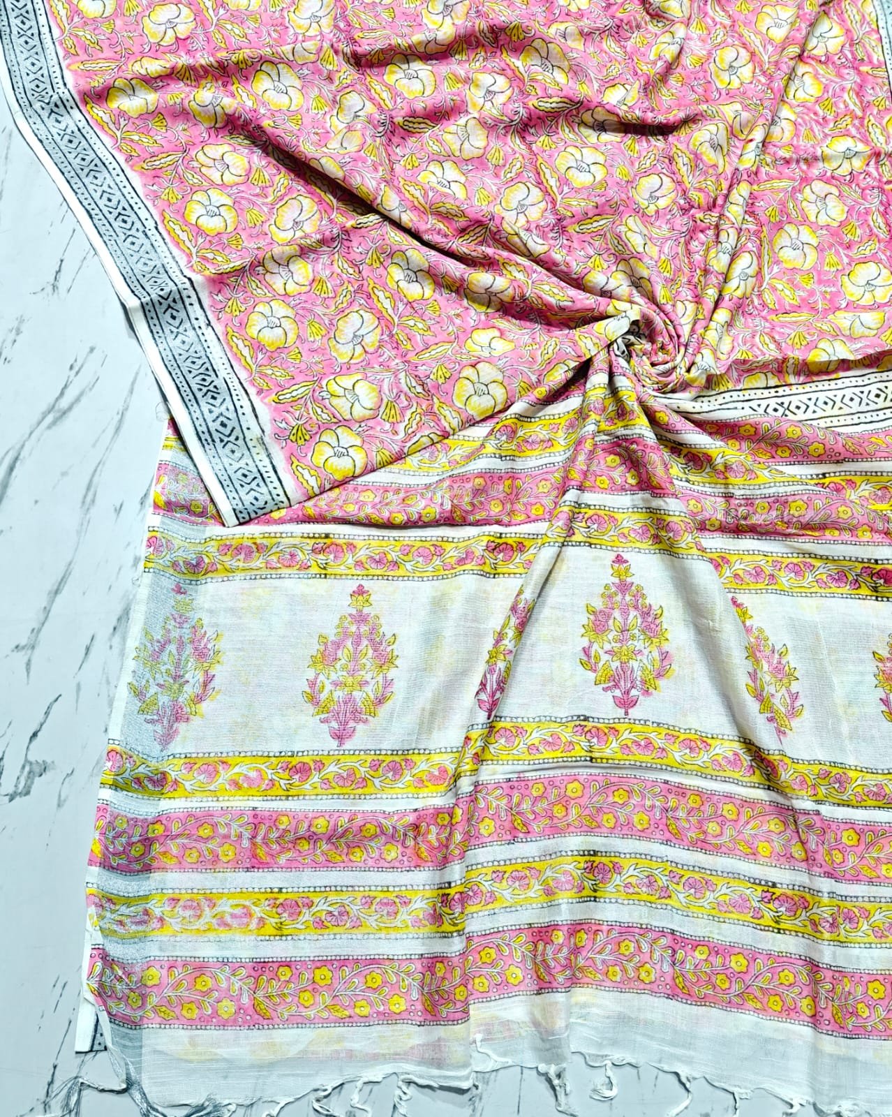 Cotton Linen Printed Saree