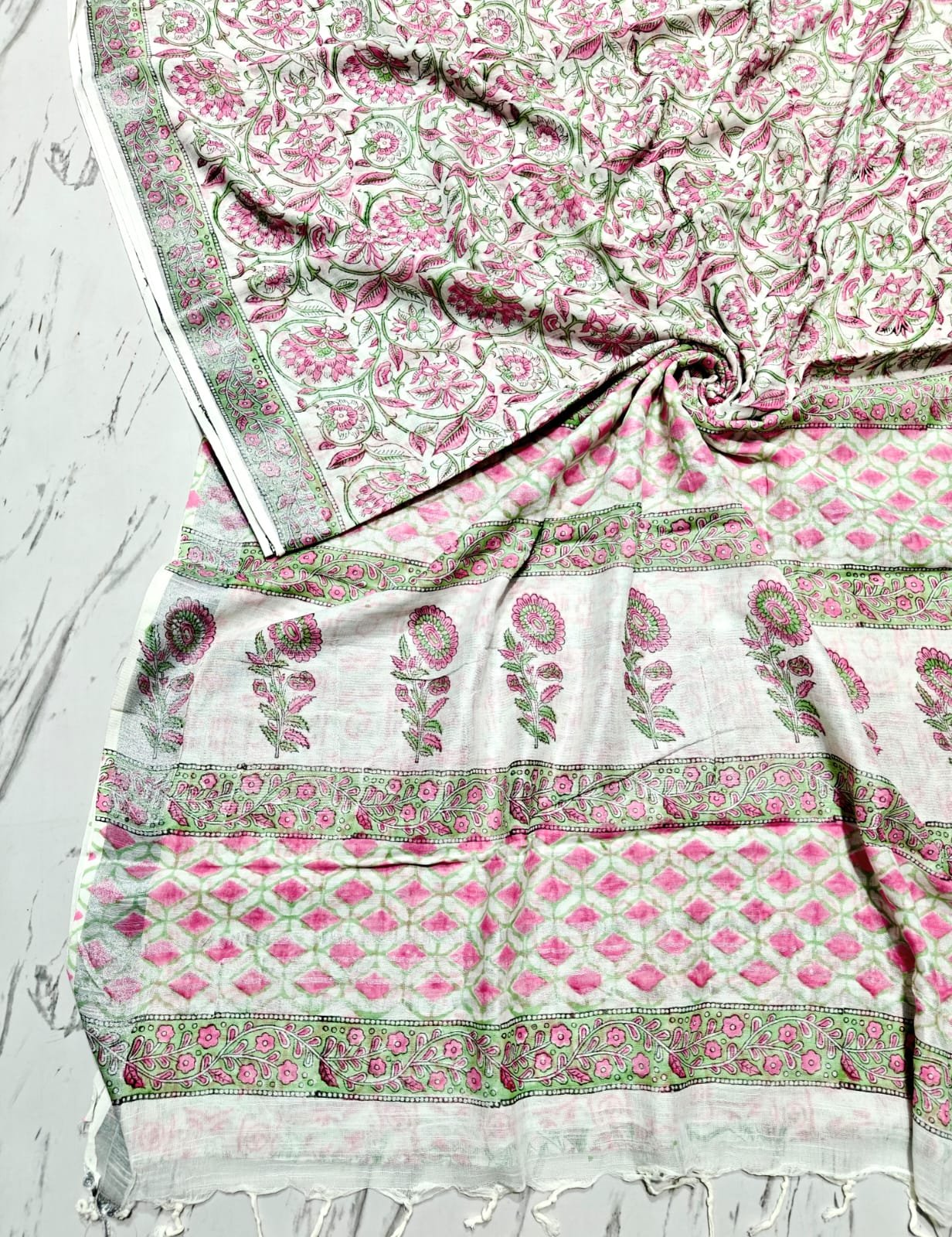 Cotton Linen Printed Saree
