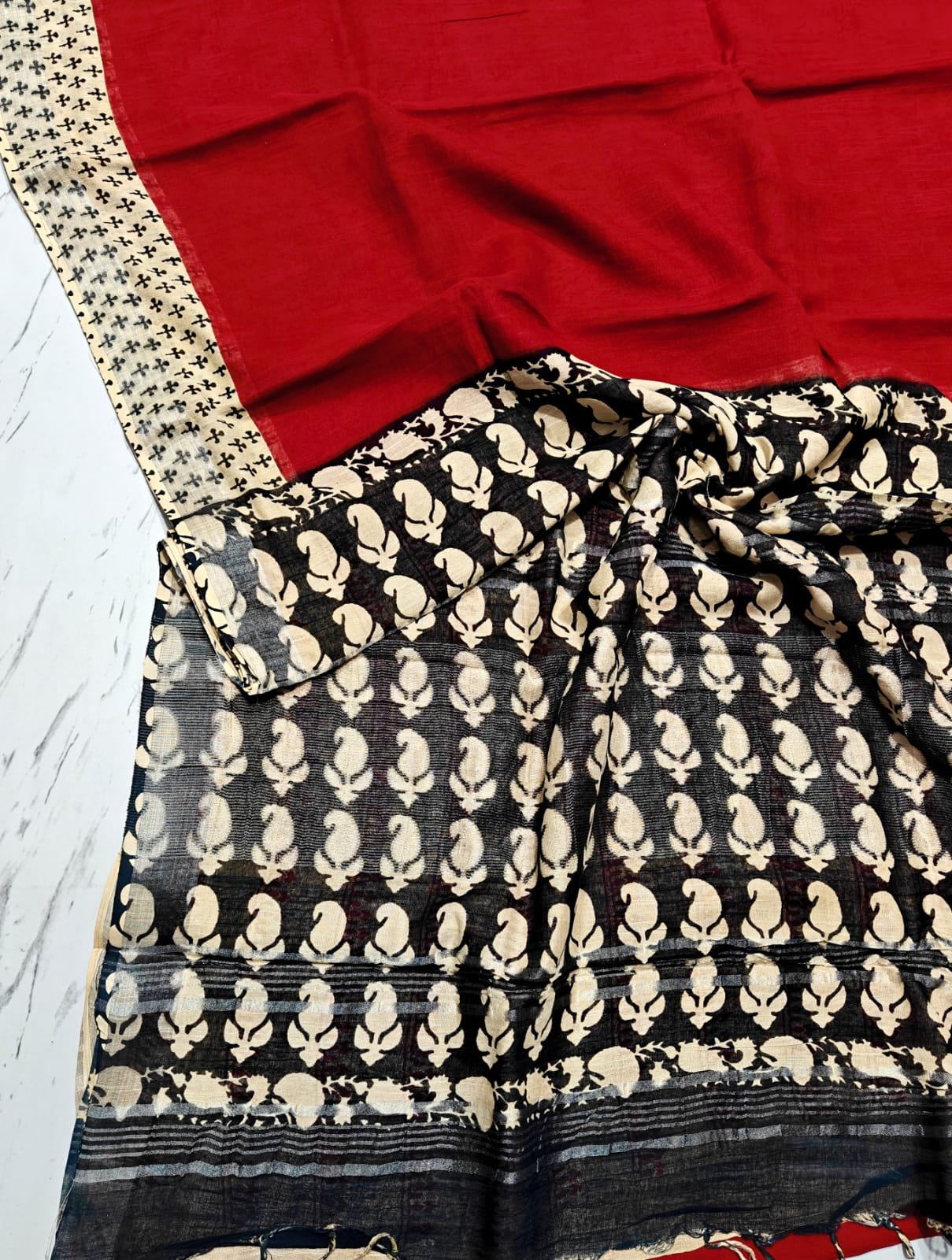 Cotton Linen Printed Saree