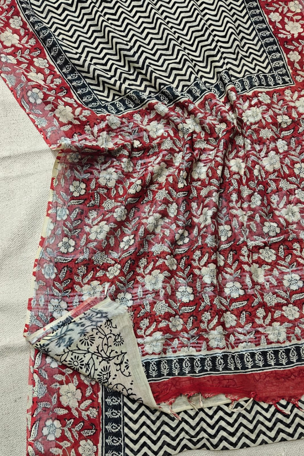 Cotton Linen Printed Saree