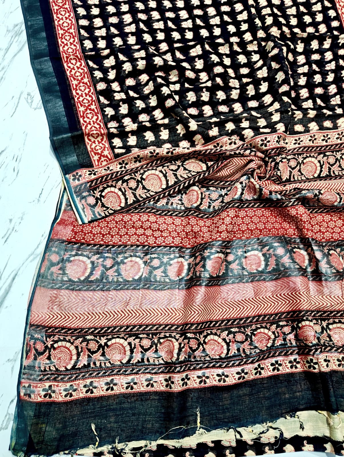 Cotton Linen Printed Saree