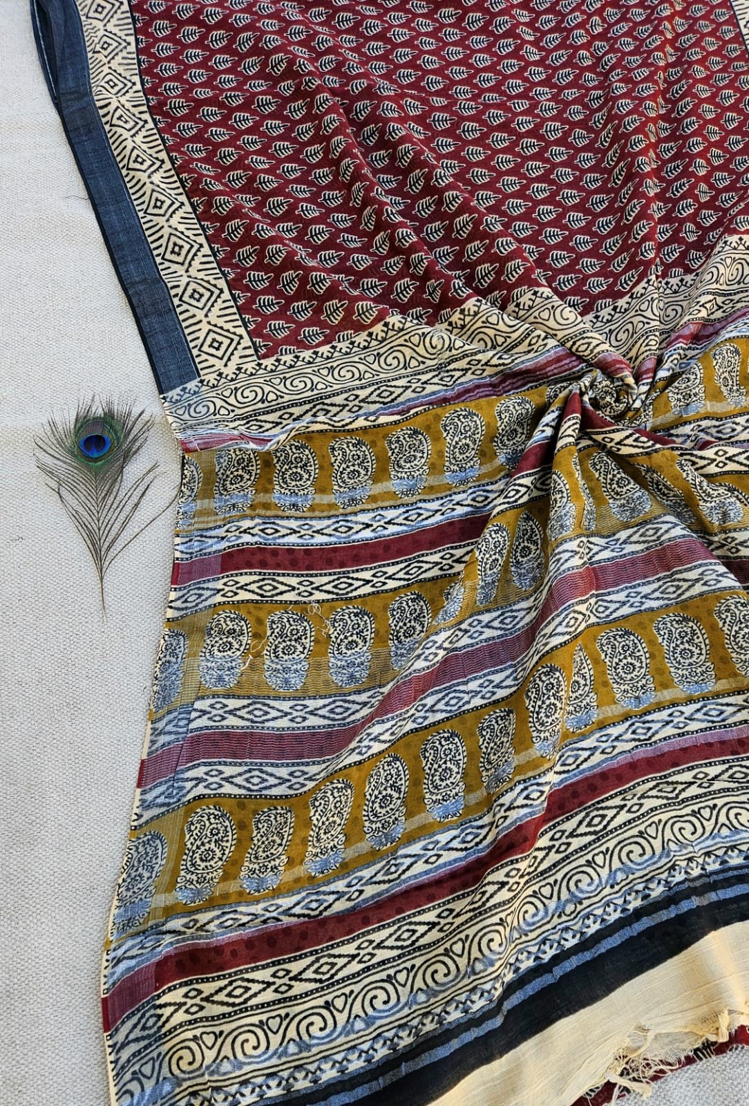 Cotton Linen Printed Saree