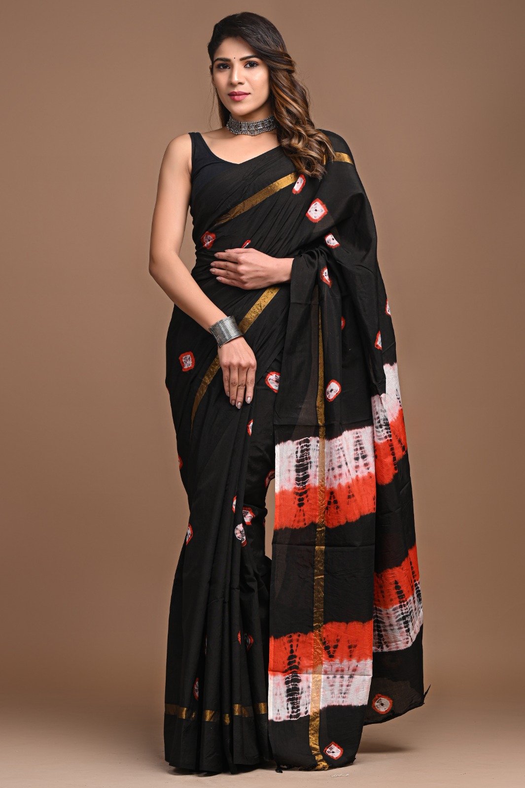 Hand Block Printed Assam Silk Saree