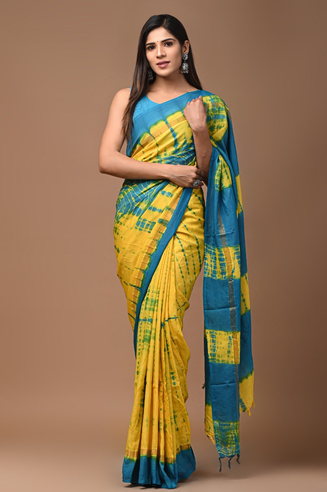 Hand Block Printed Assam Silk Saree