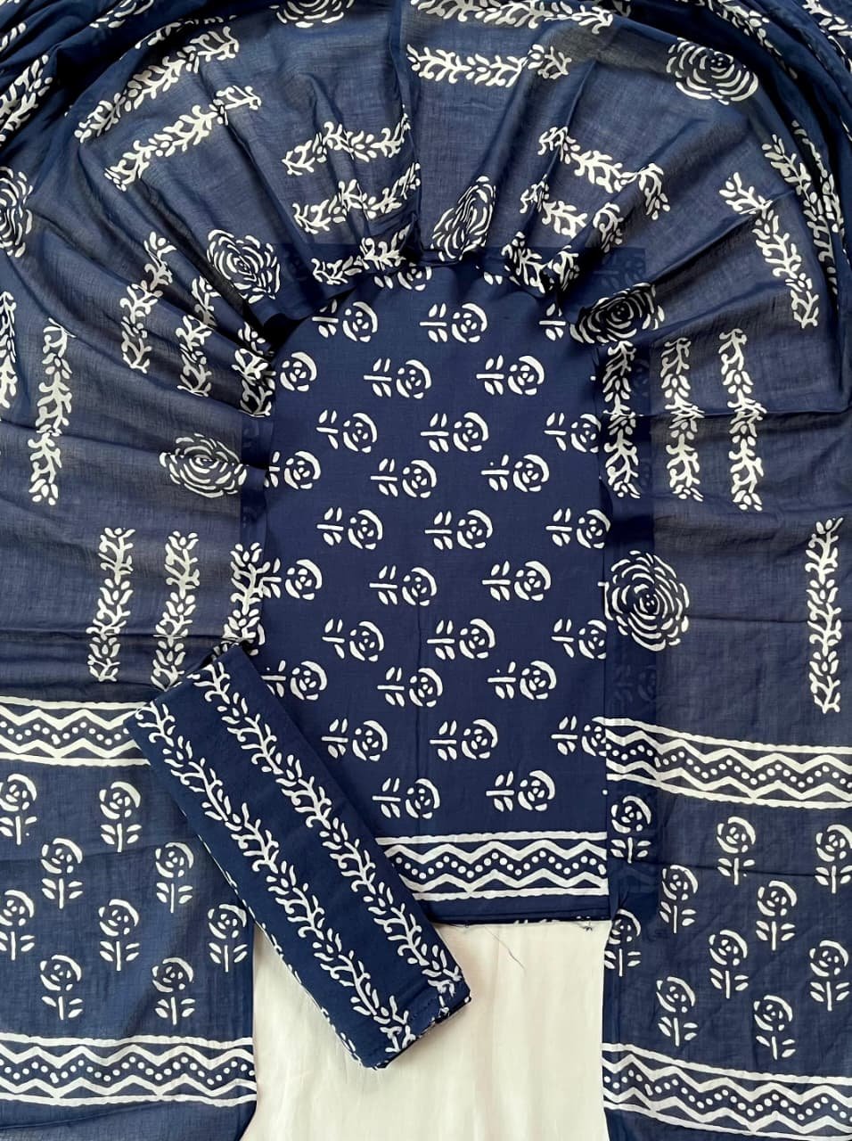 Cotton Dupatta Block Printed Suit