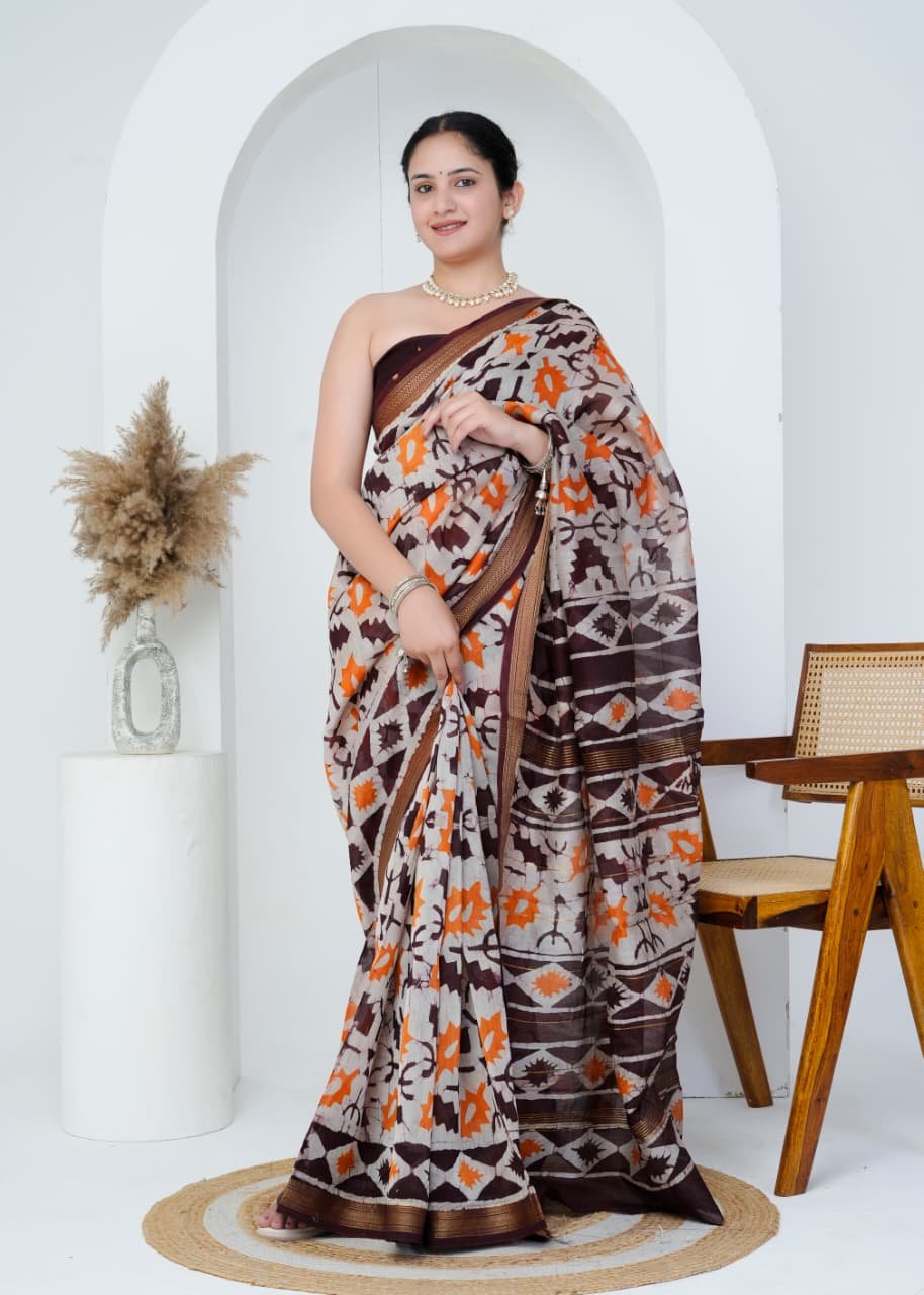 Maheshwari Printed Saree