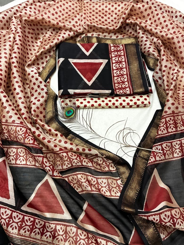 Maheshwari Block Printed Suit