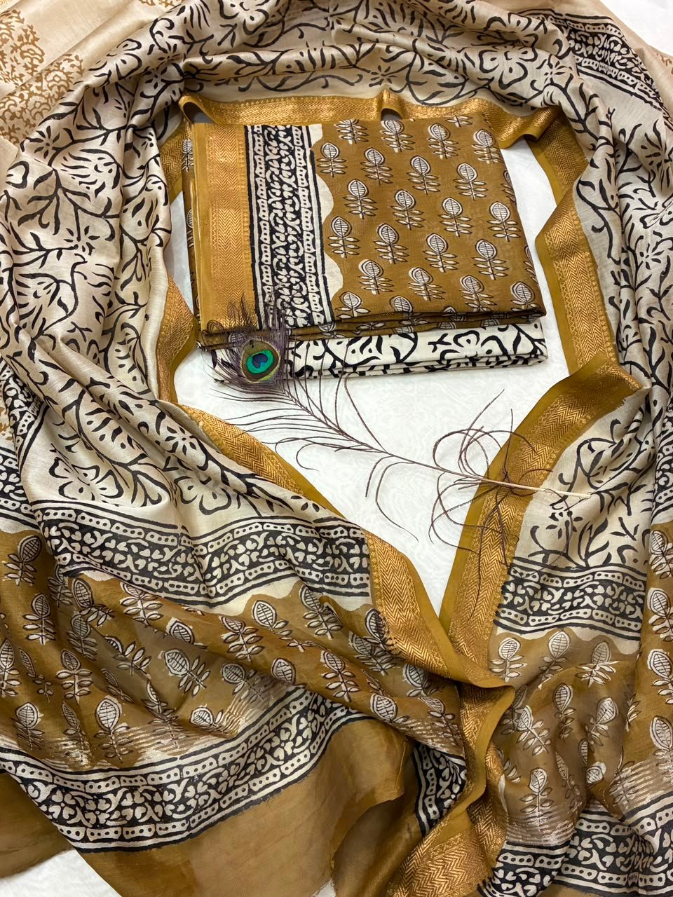 Maheshwari Block Printed Suit