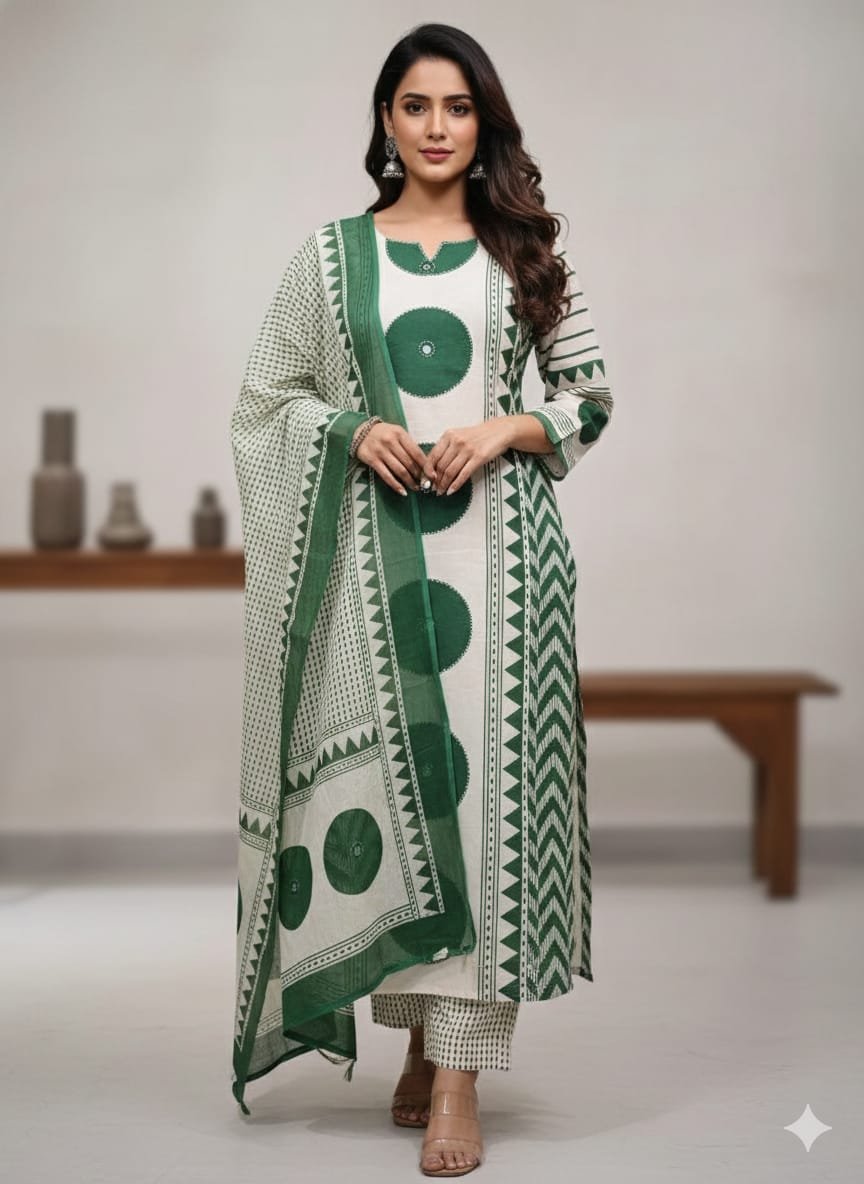Cotton Printed Stitched Suit Set