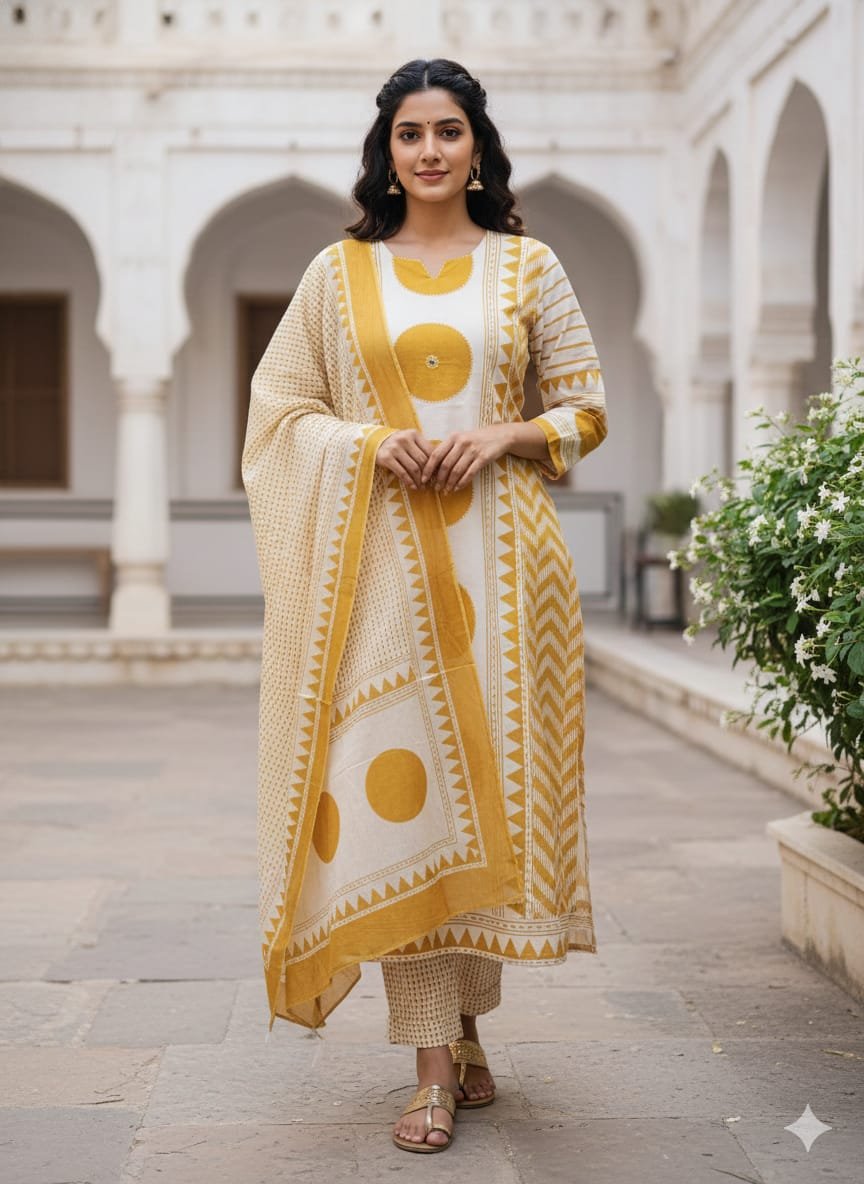 Cotton Printed Stitched Suit Set
