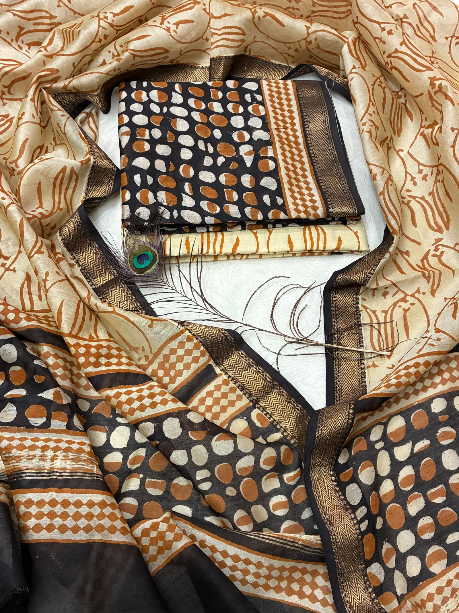Maheshwari Block Printed Suit