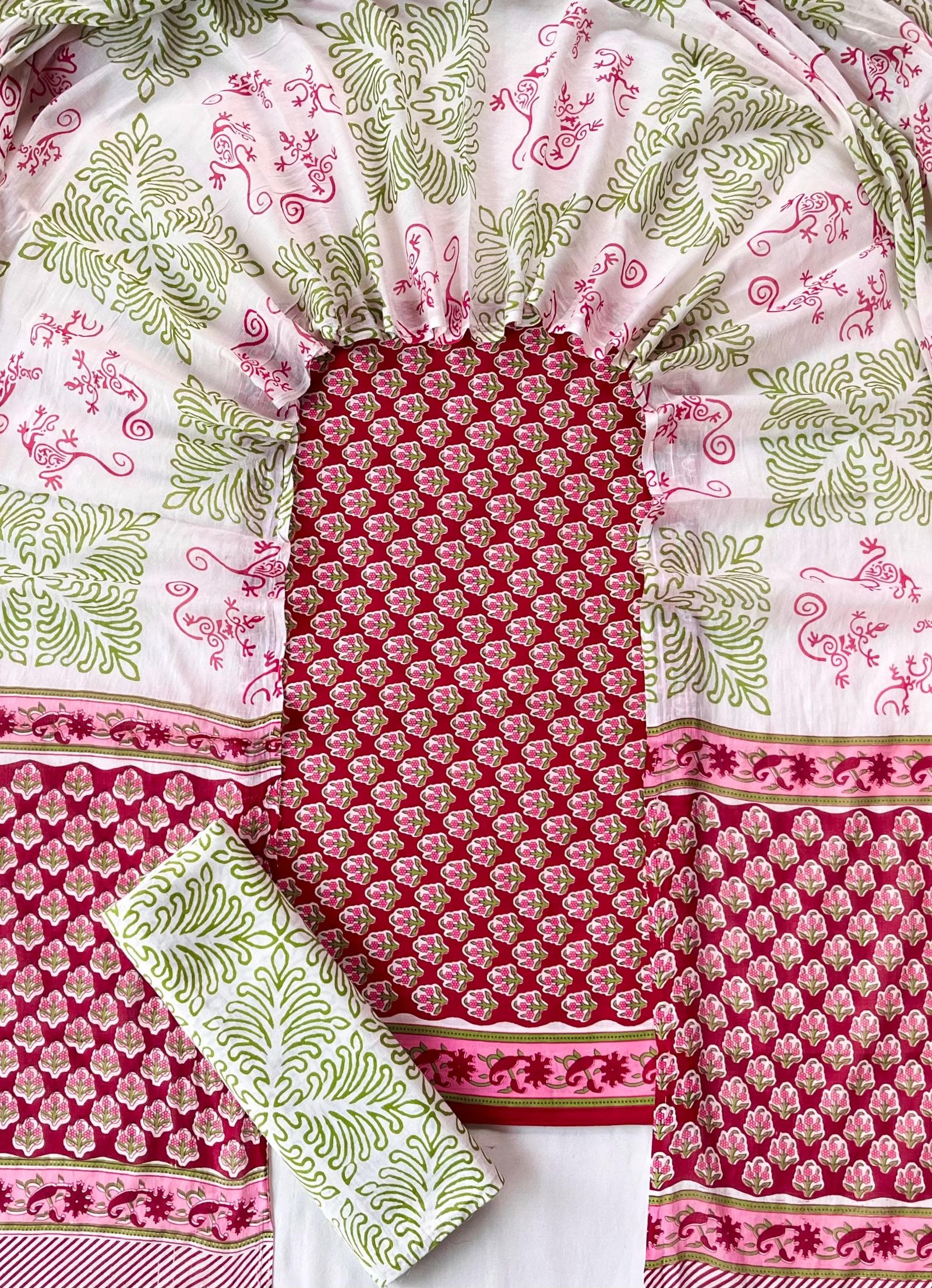 Cotton Dupatta Block Printed Suit