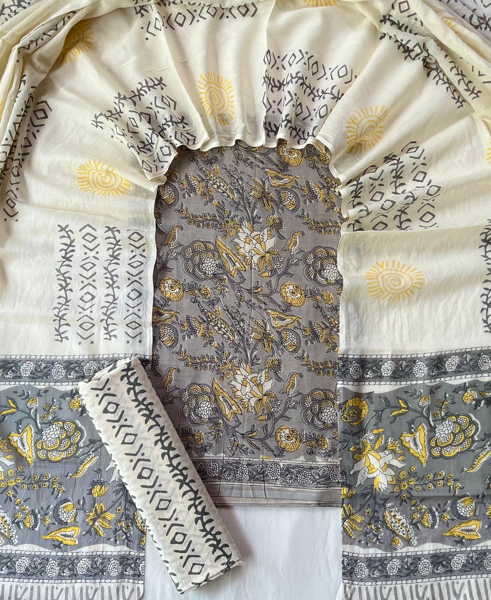 Cotton Dupatta Block Printed Suit