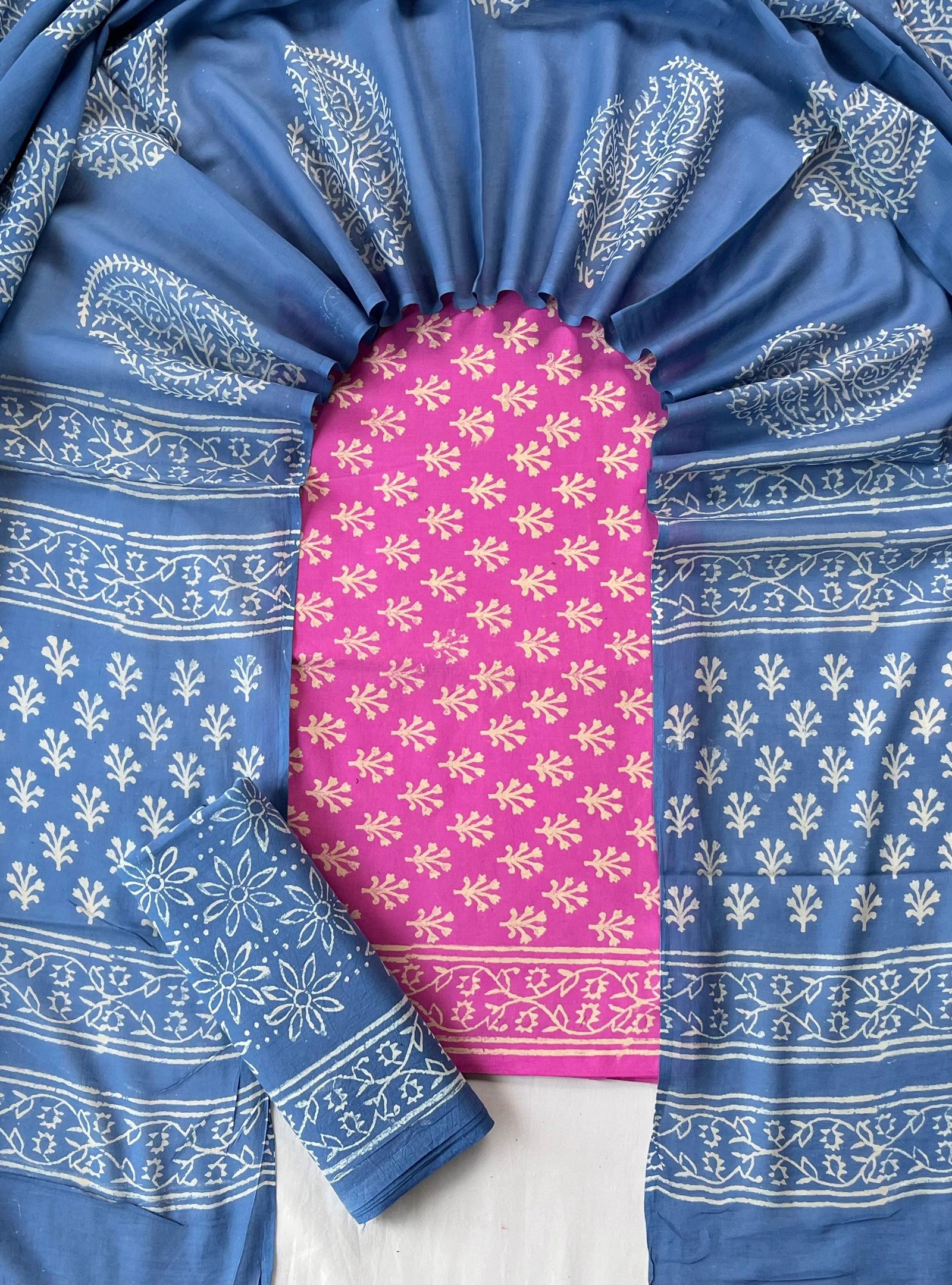 Cotton Dupatta Block Printed Suit