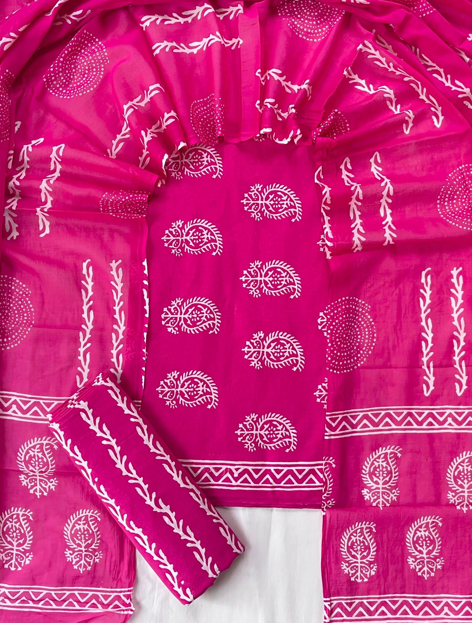 Cotton Dupatta Block Printed Suit