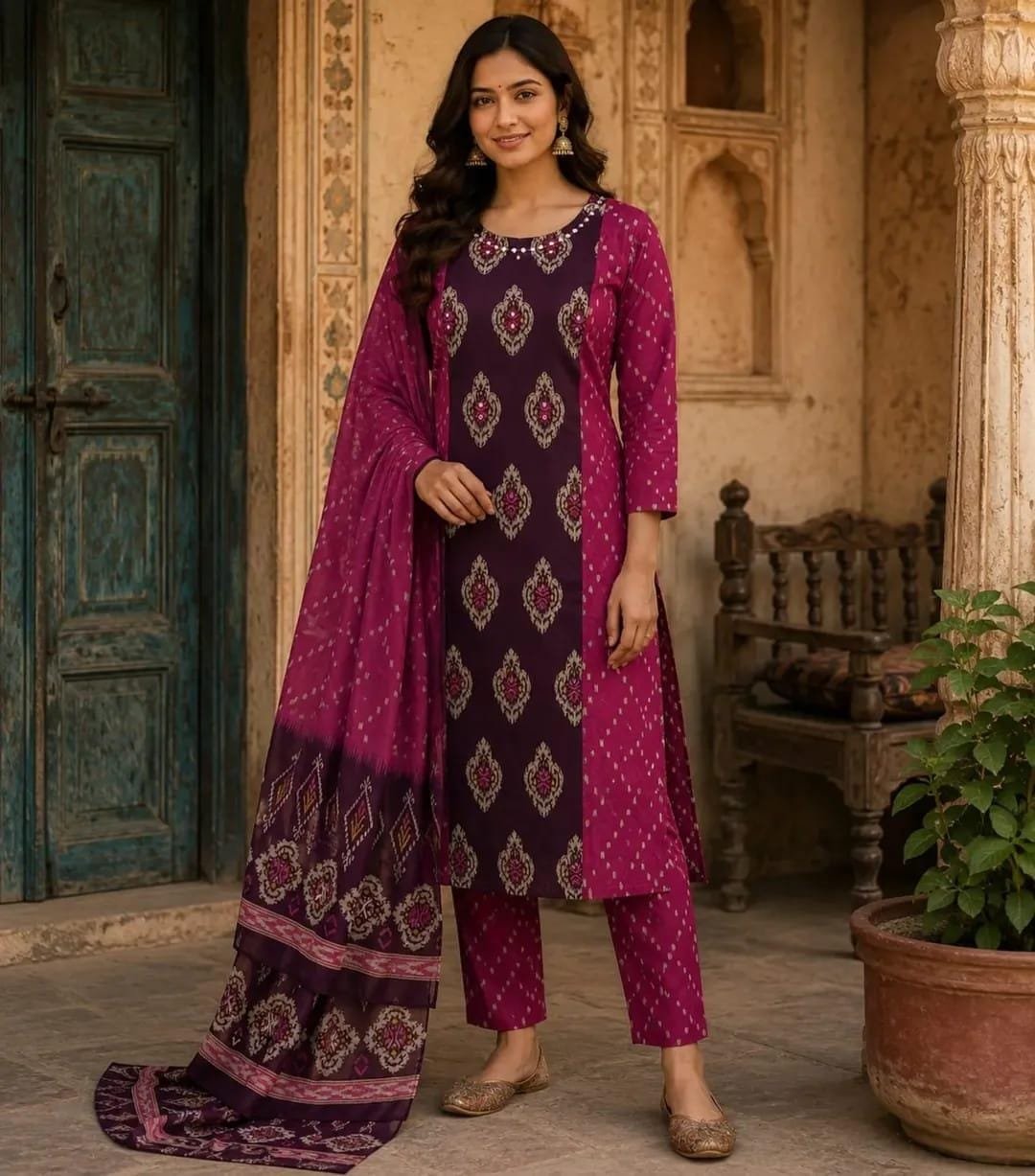 Cotton Printed Stitched Suit Set
