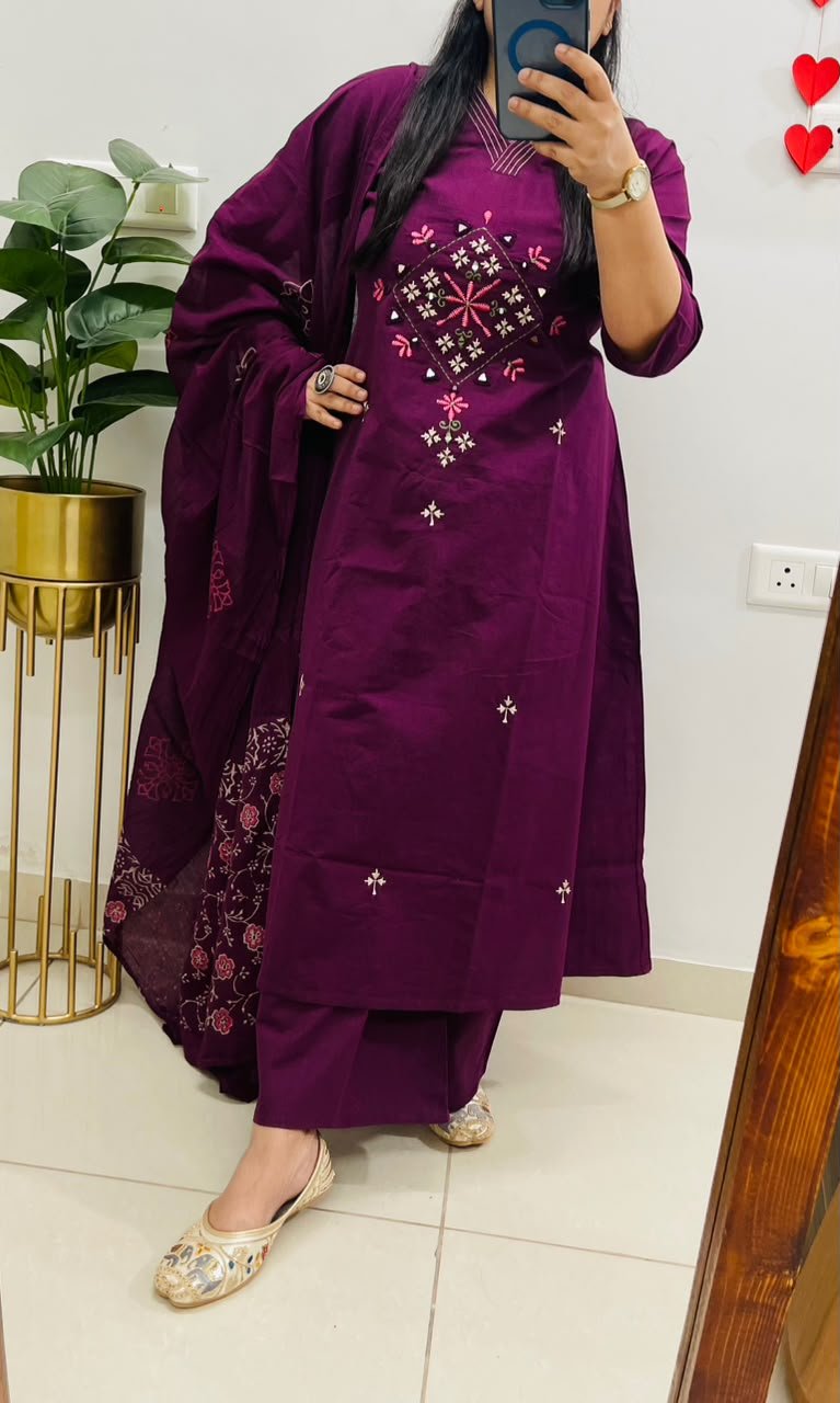 Cotton Printed Stitched Suit Set