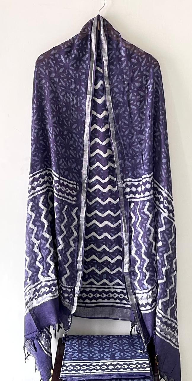 Cotton Linen Printed Suit