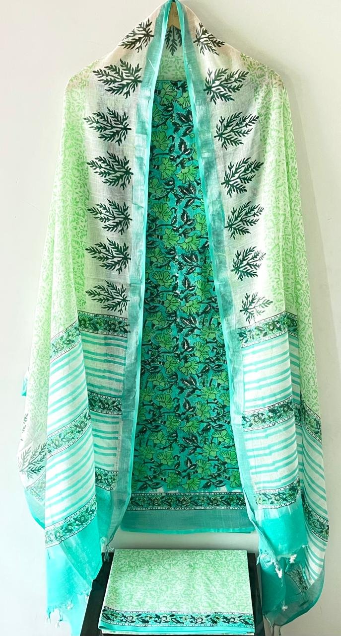 Cotton Linen Printed Suit