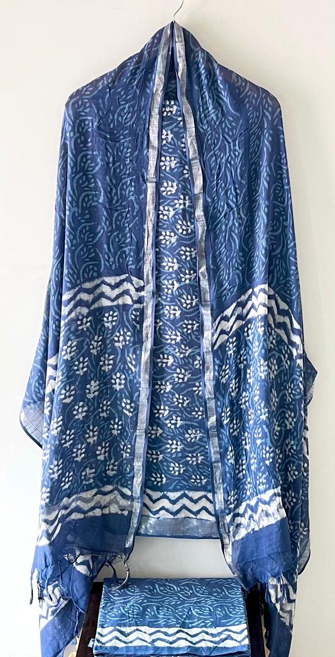 Cotton Linen Printed Suit