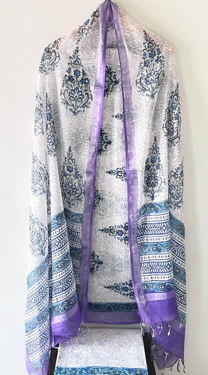 Cotton Linen Printed Suit
