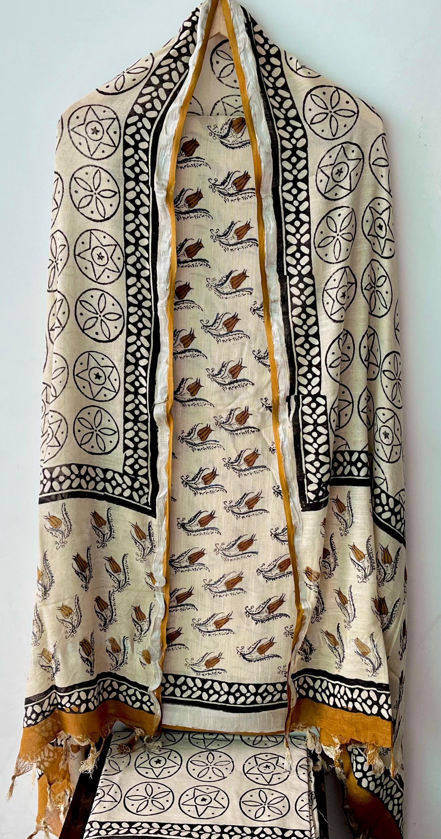 Cotton Linen Printed Suit