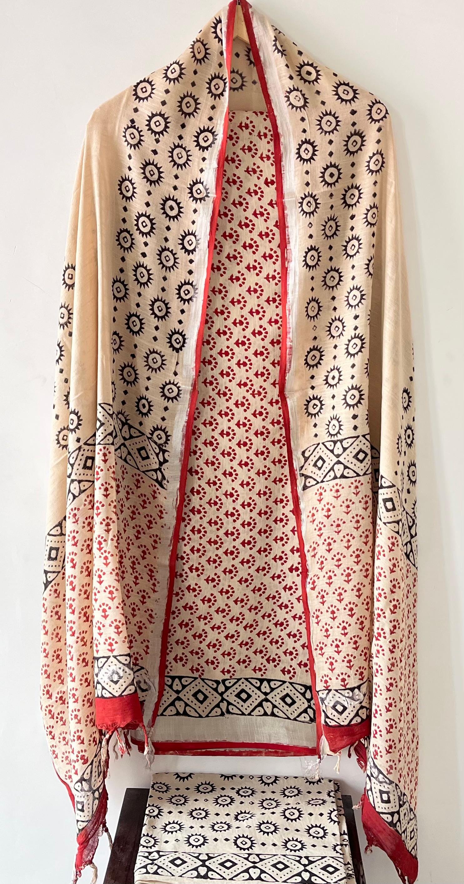 Cotton Linen Printed Suit
