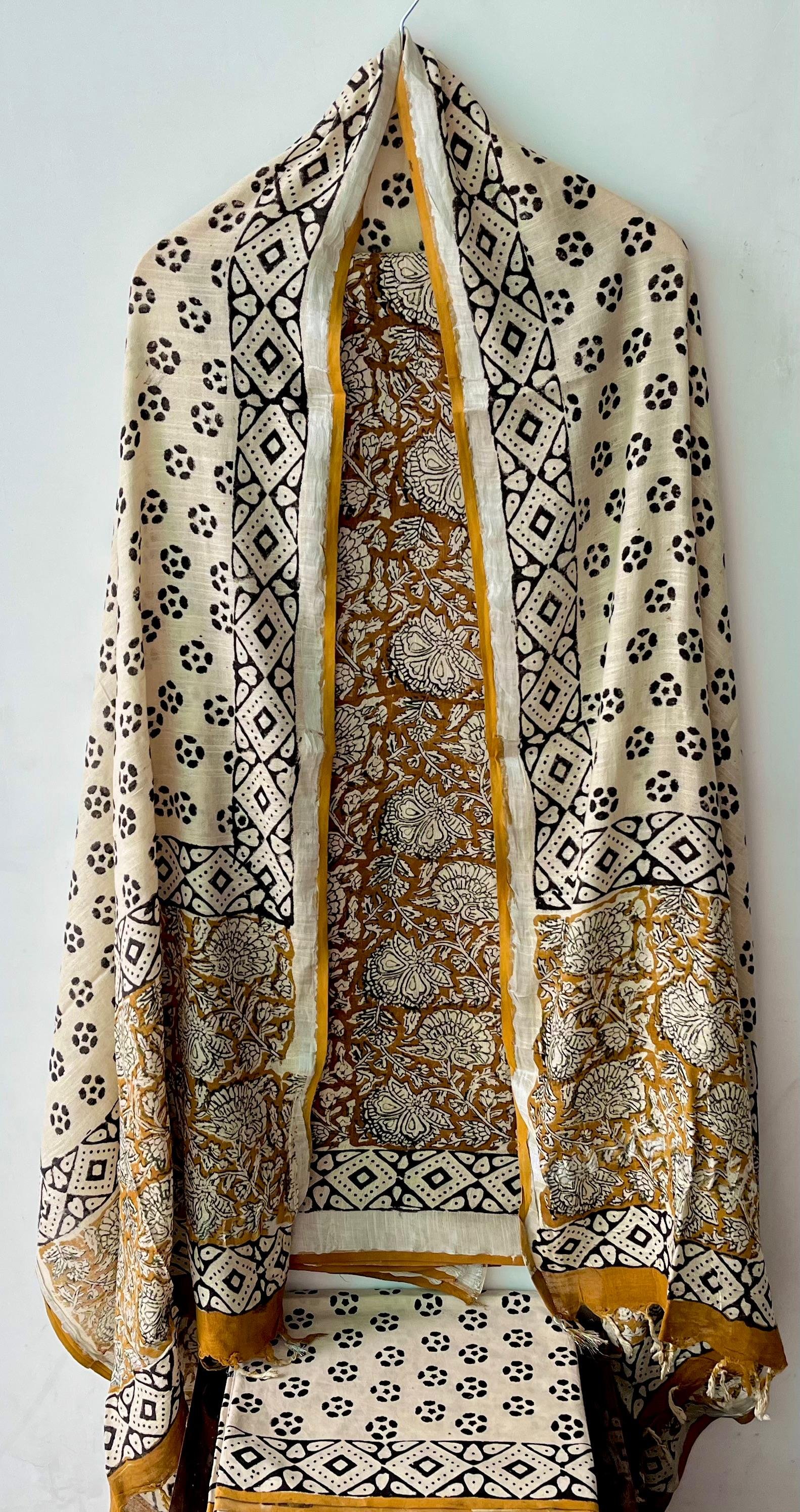 Cotton Linen Printed Suit