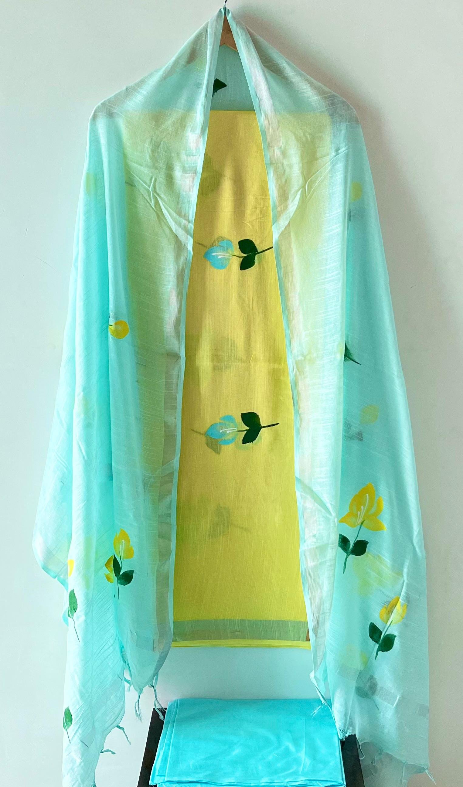 Cotton Linen Printed Suit