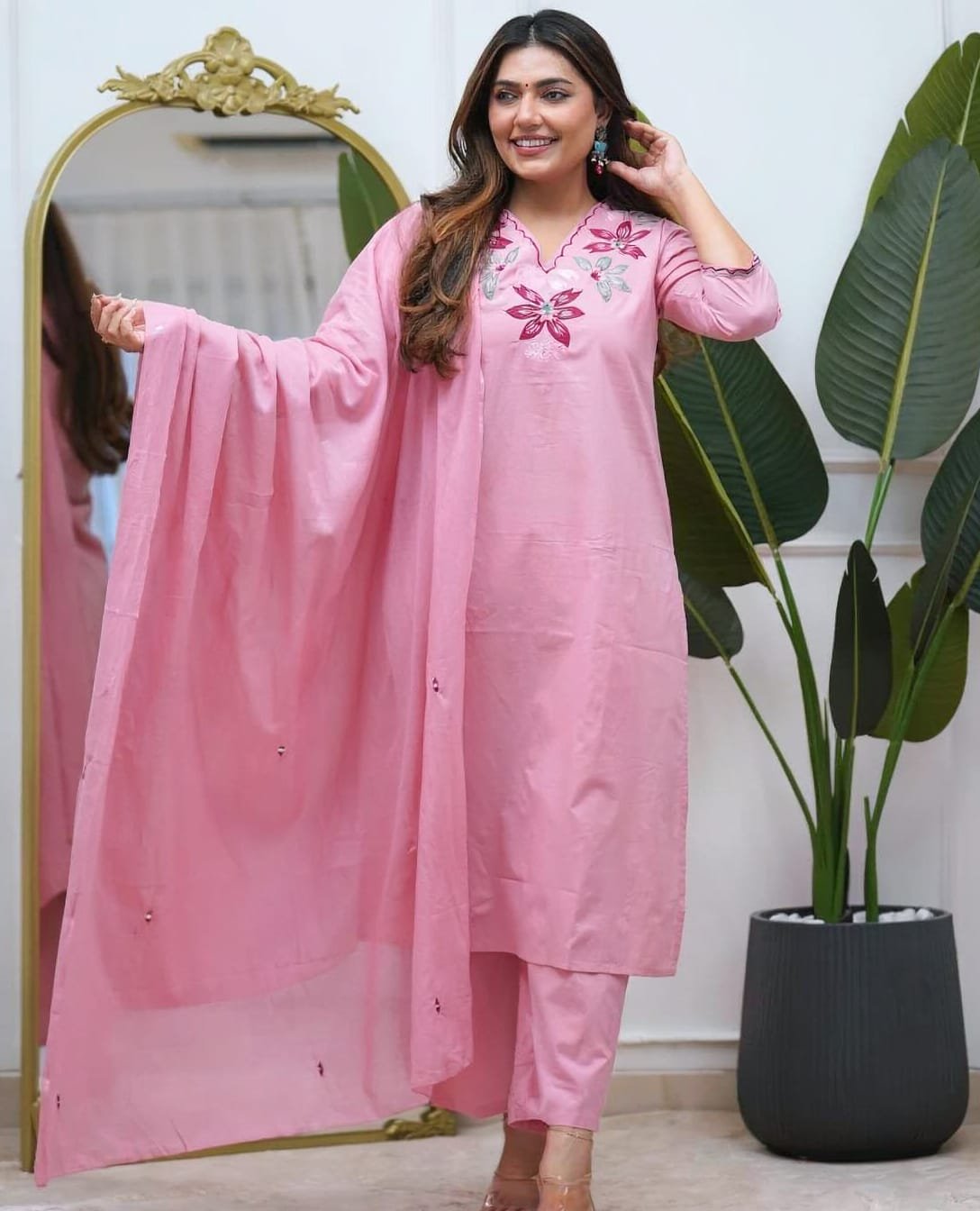 Cotton Embroidered Stitched Suit Set