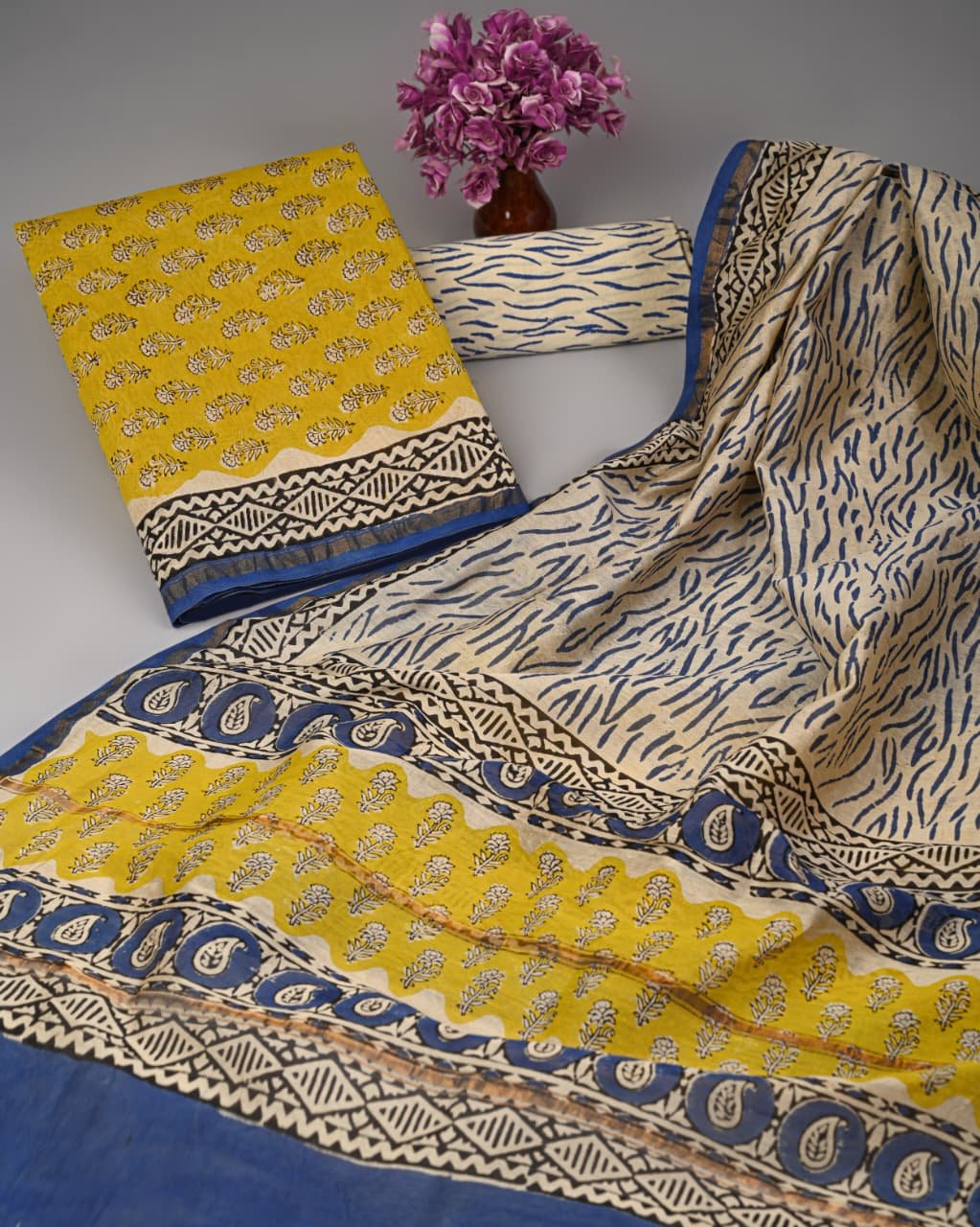 Chanderi Printed Suit Set