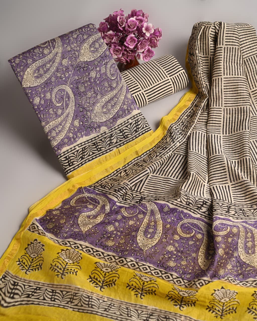 Chanderi Printed Suit Set