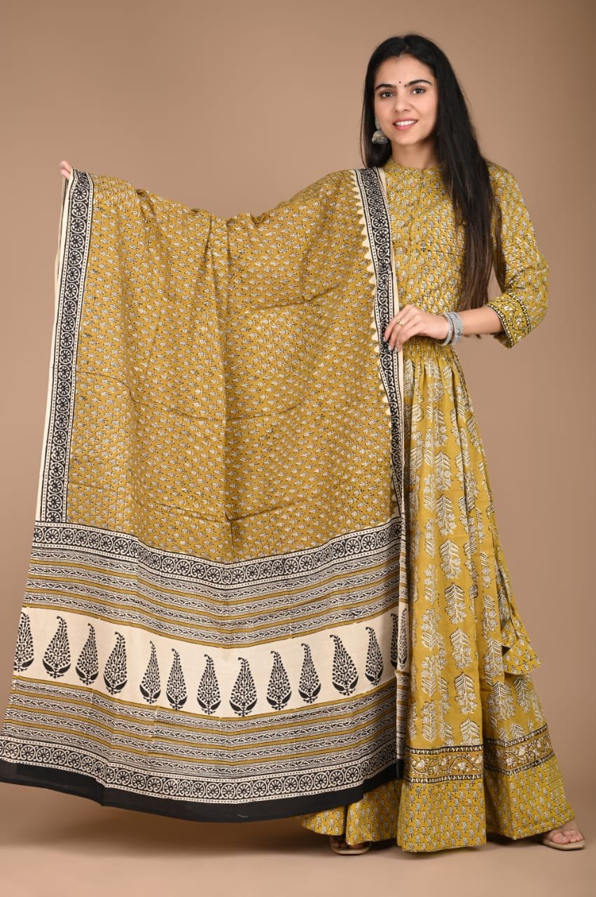Cotton Printed Lehenga Choli Set