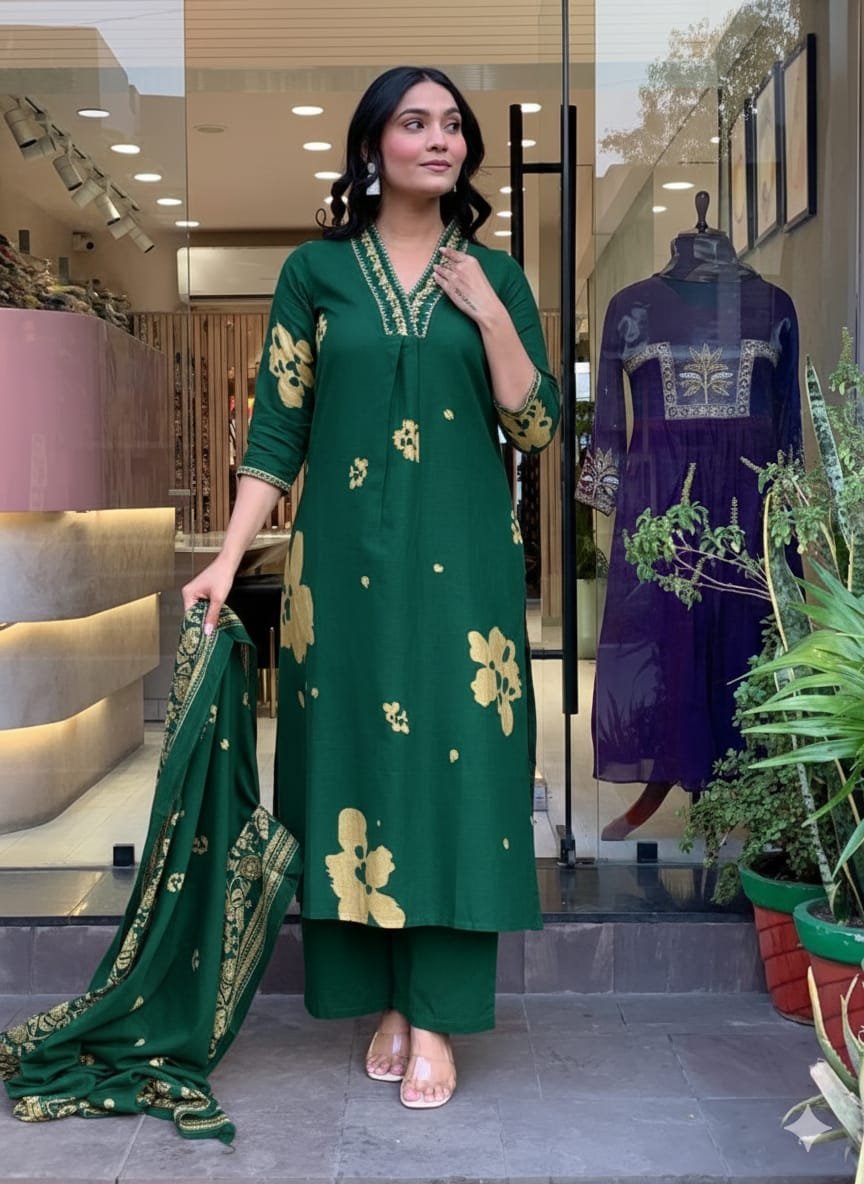 Cotton Printed Stitched Suit Set