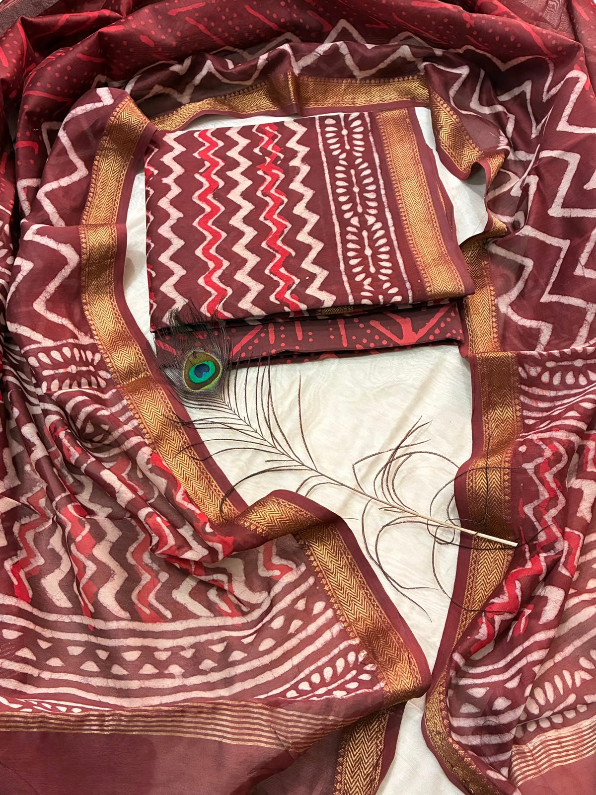 Maheshwari Block Printed Suit