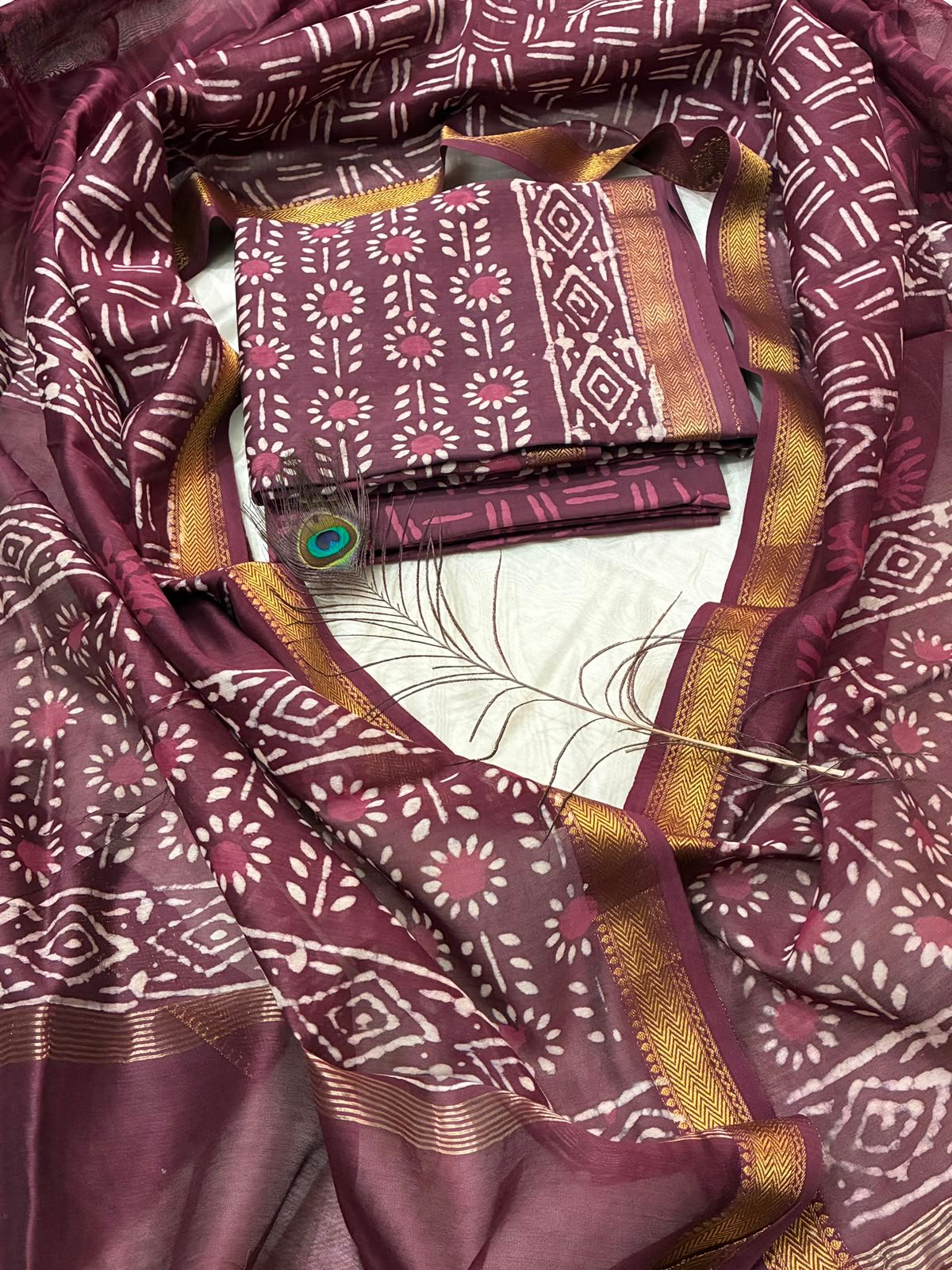 Maheshwari Block Printed Suit