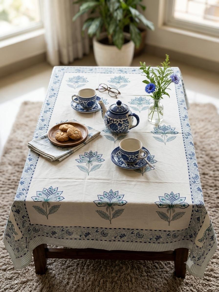 Cotton Casement Printed Table Cover 40*60